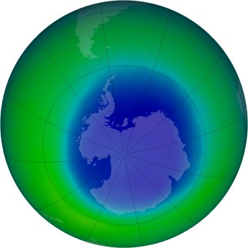 September 2010 monthly mean Antarctic ozone